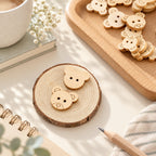 CouldNook Bear Head Wood Buttons - Two Holes and Rounded Ears