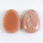 Marbled Egg-Shaped Palm Hairbrush with Rounded Pins