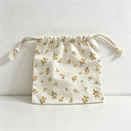 CouldNook Floral Drawstring Storage Pouch - Soft Cotton Utility Bag