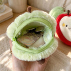 Apple Coin Pouch - Smiling Face and Embroidered Stars