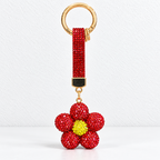 CouldNook Flower Keychain - Rhinestone Petals and Coordinating Decorative Strap