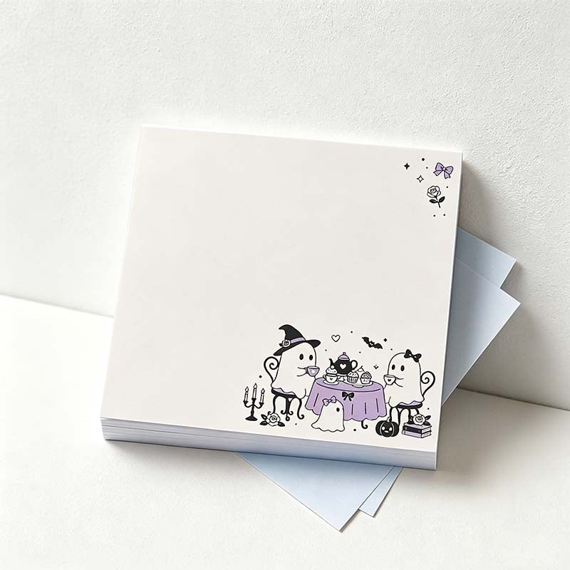 CouldNook Illustrated Halloween Sticky Notes - Ghost Scenes and Decorative Frames