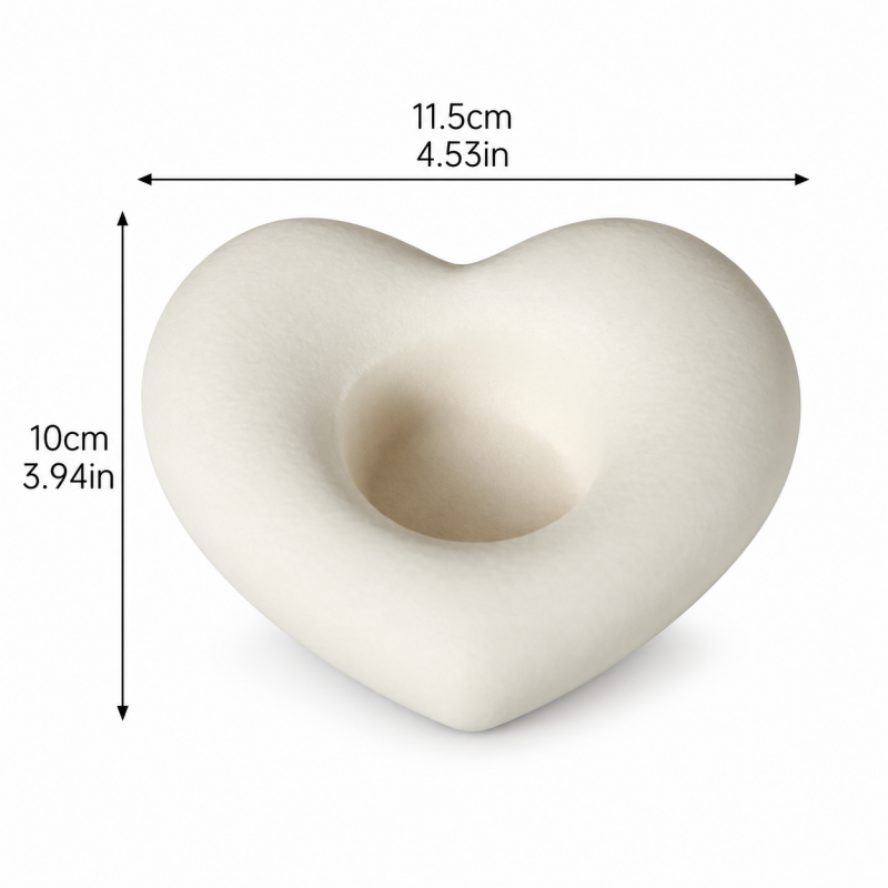 CouldNook Heart Tealight Candle Holder - Rounded Ceramic