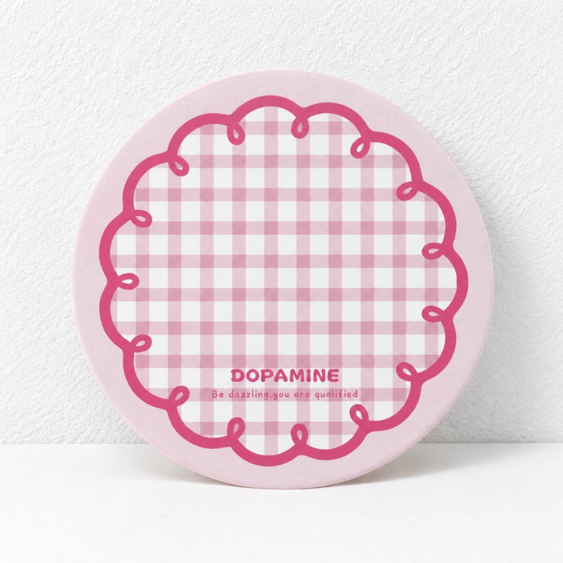 CouldNook Round Patterned Coaster - Gingham and Illustrated Table Designs