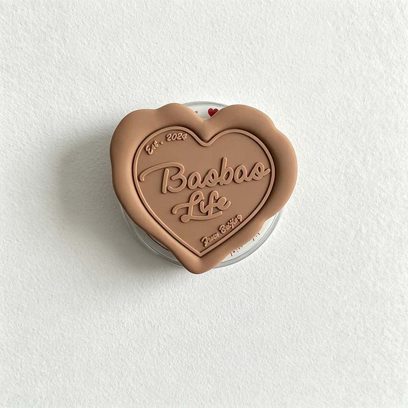 CouldNook Heart Magnetic Phone Grip Stand - Cream-Style Raised Design