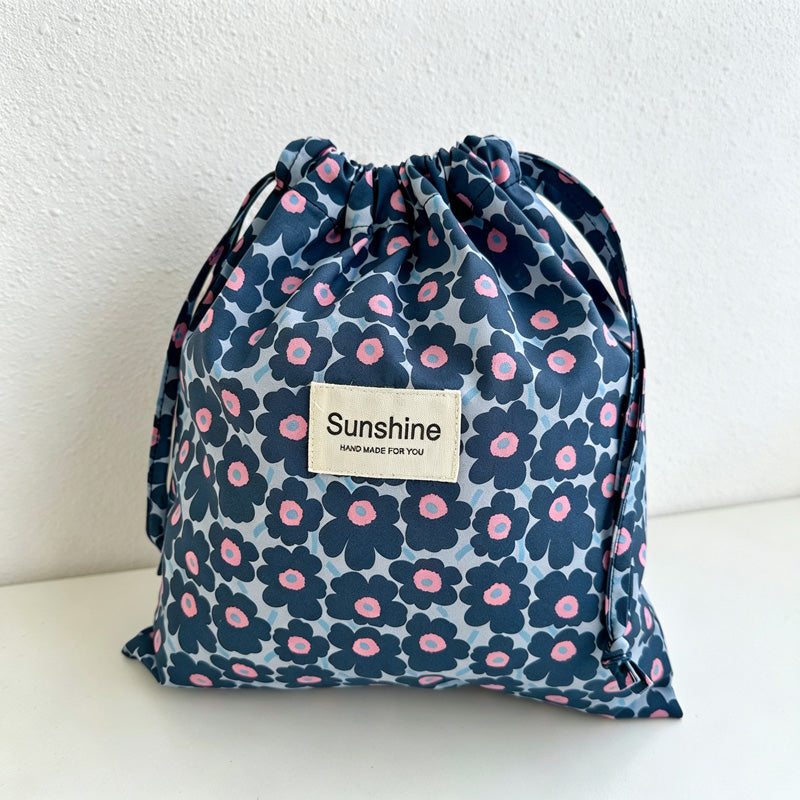 CouldNook Large Floral Drawstring Bag - Six Woodland Prints