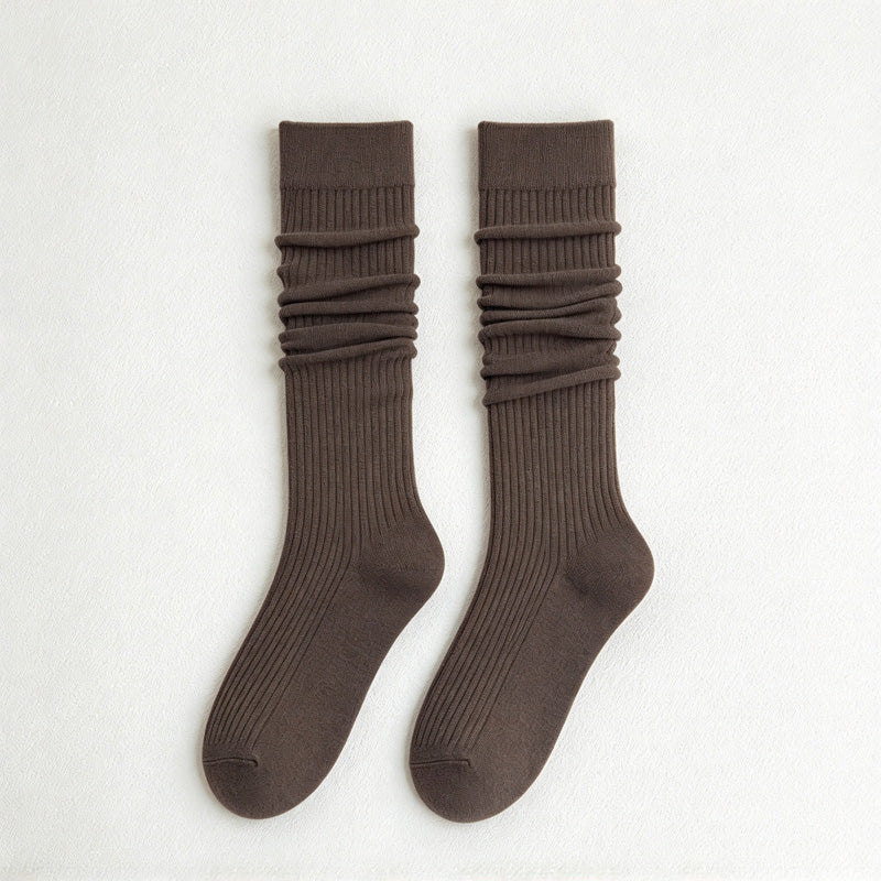 CouldNook Solid Knee-High Socks - Smooth Body And Broad Upper Band
