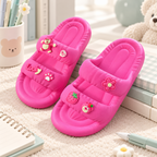 CouldNook Pink Platform Bear Slides - Strawberry Character Design