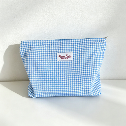 CouldNook Checked Cosmetic Bag - Vanity Storage Accent