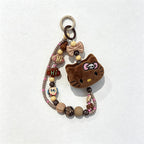 CloudNook Beaded Phone Wrist Strap-Plush Cartoon Cat Pendant