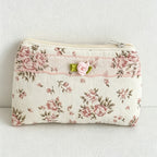 CouldNook Floral Coin Pouch - Lace-Edged Quilted Design Collection