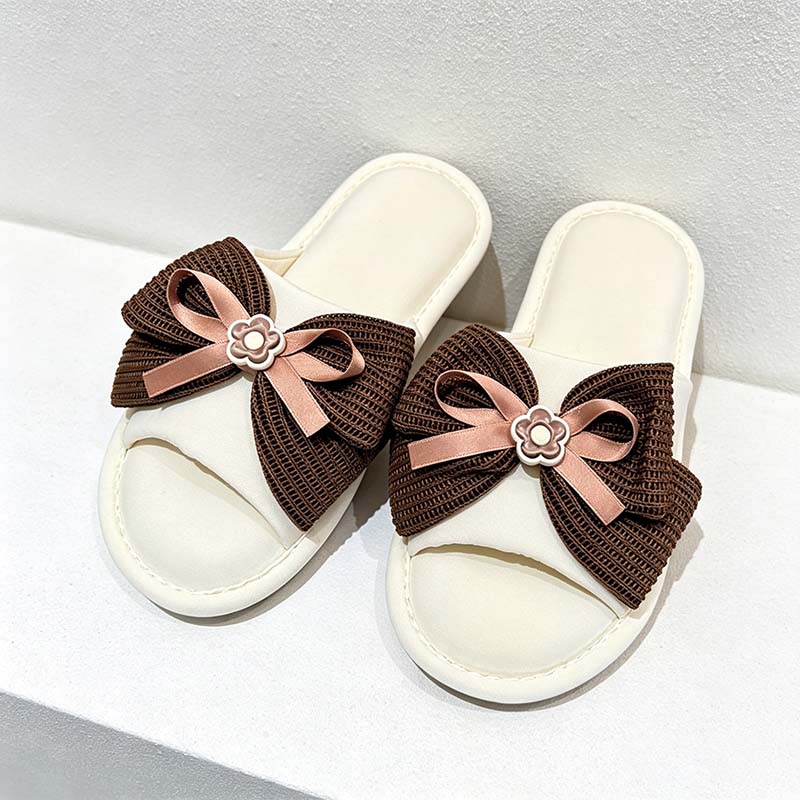 CouldNook Bow Slide Slippers - Three Textured Color Options
