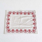 Embroidered Table Cloth with Red or Blue Border