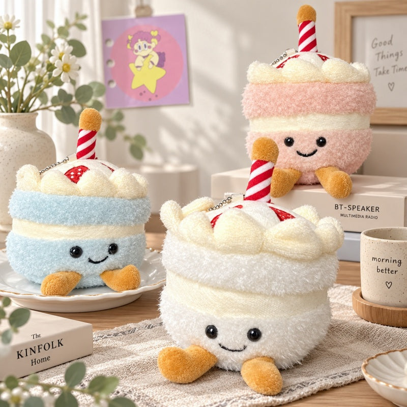 CouldNook Birthday Cake Plush Charm - Smiling Layers and Candle