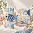 CouldNook Tropical Fish Wall Decoration Set - Shaped Wooden Silhouettes