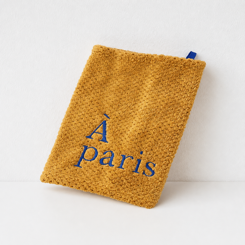 CouldNook Embroidered Coral Fleece Hand Towel - Hanging Loop