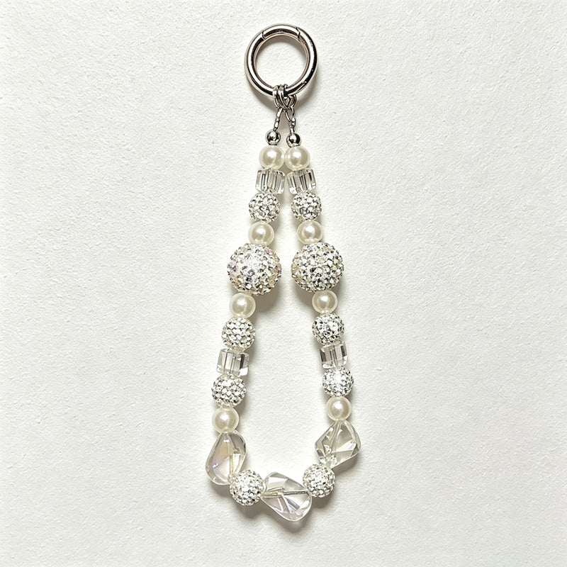 CloudNook Beaded Phone Wrist Strap-Sparkling Rhinestone Pearl Chain