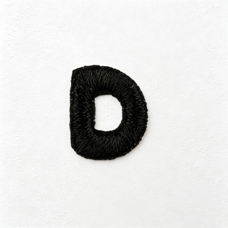 CouldNook Mini Alphabet Applique Patch - Black Embroidered Letter Options