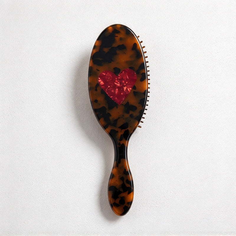 CouldNook Patterned Cushion Hairbrush - Heart or Cherries