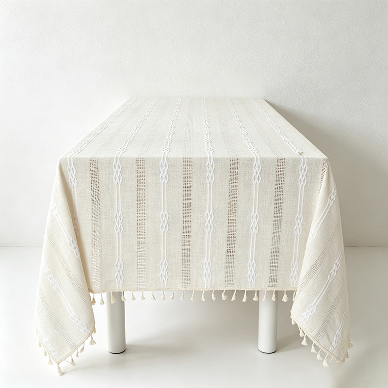 CouldNook Double Line Tablecloth - Warm Dining Accent