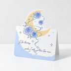 CouldNook Blue Rose Greeting Card - Moon Butterfly Designs