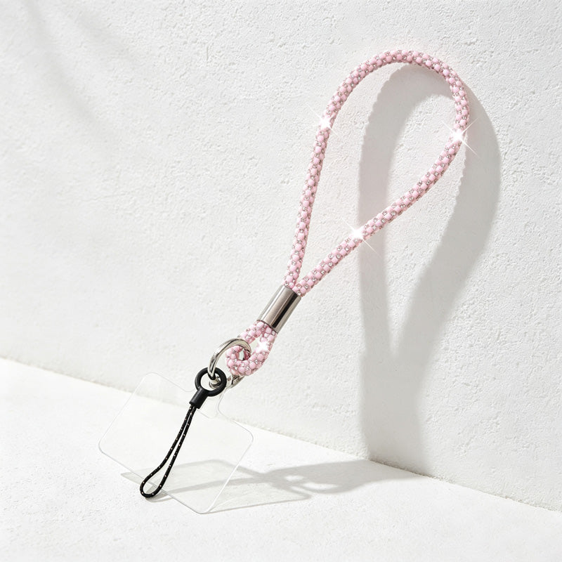 CouldNook Rhinestones Set Wrist Phone Strap with Figure-Eight Links