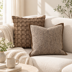 CouldNook Textured Cushion - Striped Ribbed And Raised Check Design Choices