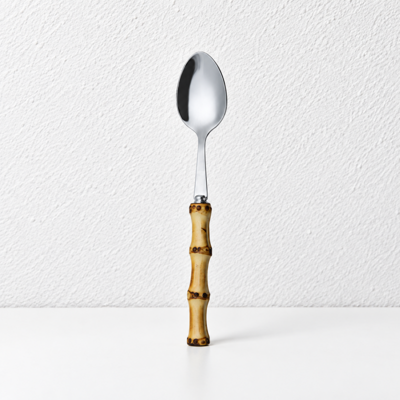 CouldNook Burnt Bamboo Handle Flatware - Stainless Steel Dining Collection