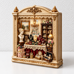Jewelry Shop Fridge Magnet - Ornate Frame and Miniature Displays