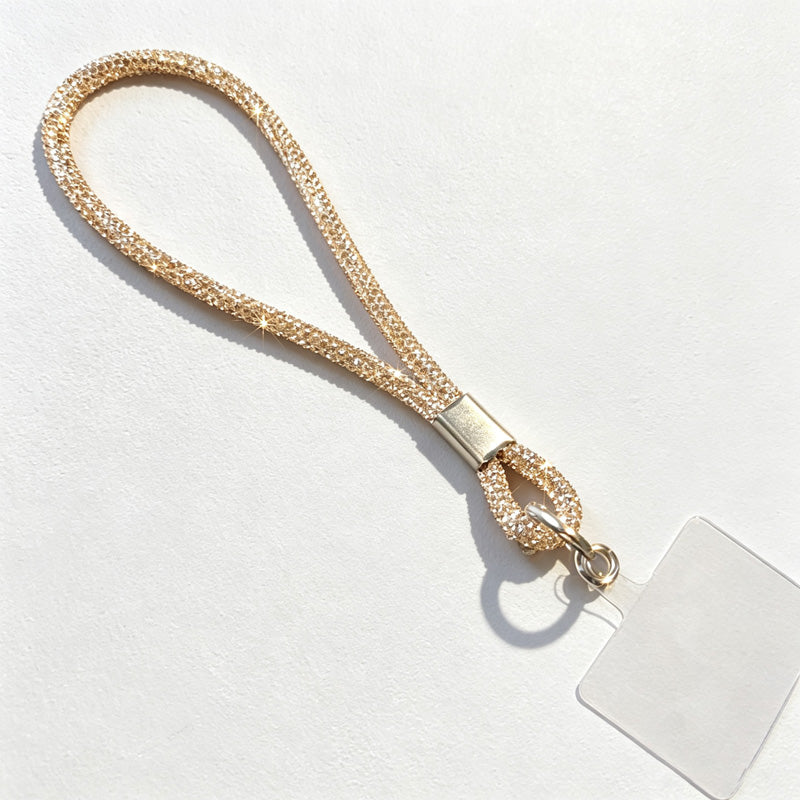 CouldNook Rhinestones Set Wrist Phone Strap with Wide Stone-Set Line