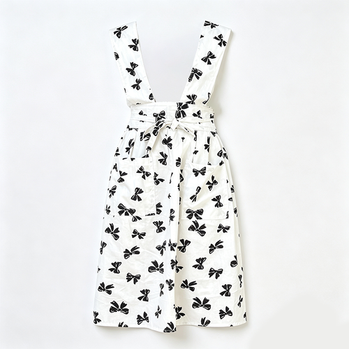 CouldNook Bow Print Crossback Apron - Graphic Kitchen Accent