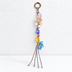 CouldNook Floral Beaded Charm - Twisted Cords and Loose Tassel Ends