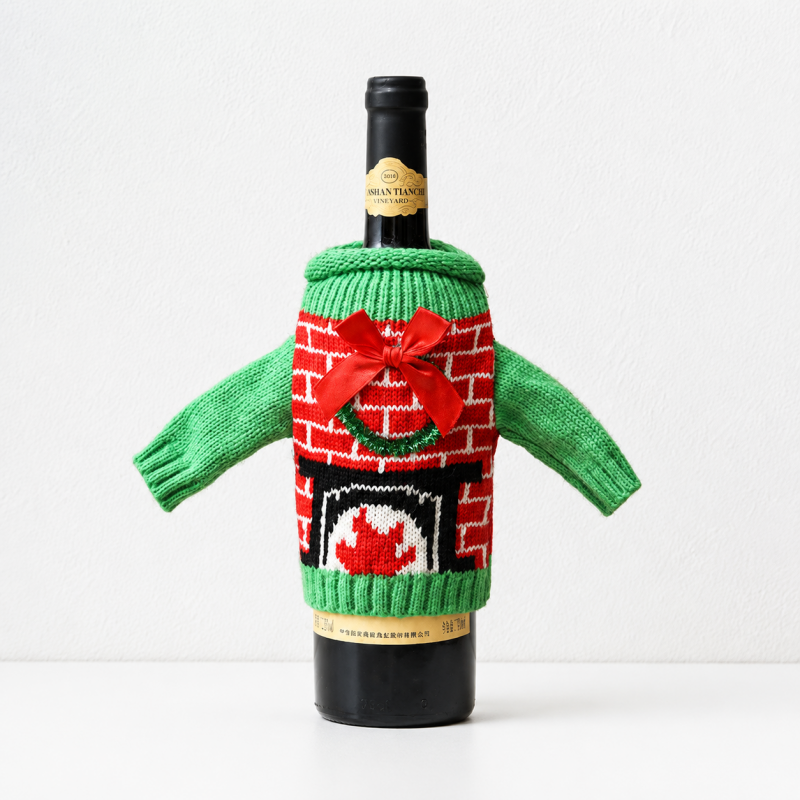 CouldNook Christmas Bottle Sweater - Knit Texture and Holiday Motifs