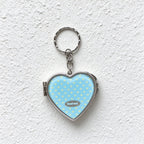 CouldNook Heart Mirror Keychain - Patterned Hinged Cover