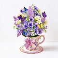 Teacup Flower Pop-Up Greeting Card with Butterflies