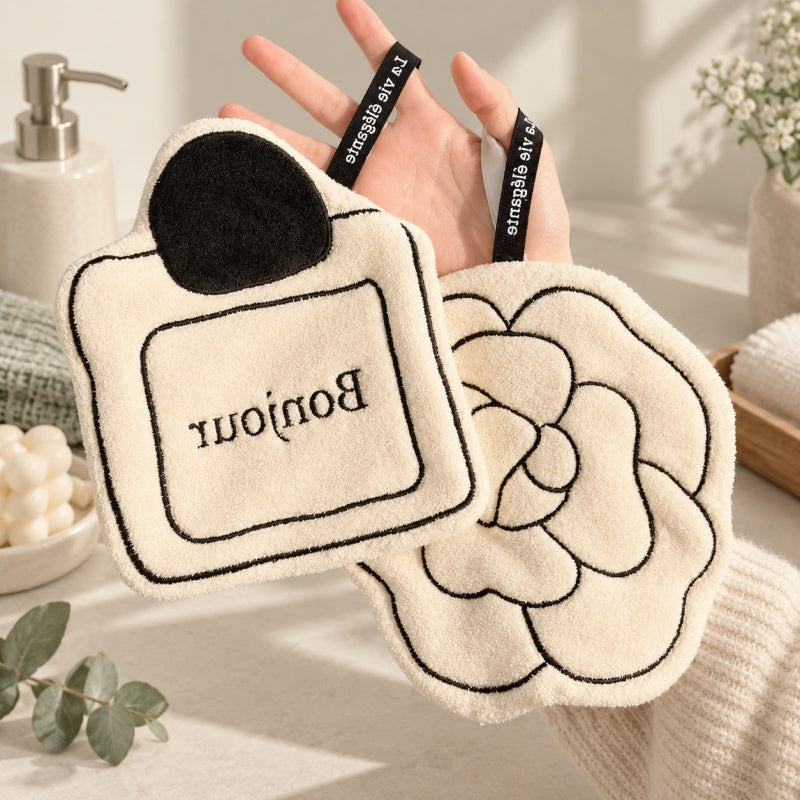 CouldNook Shaped Hand Towel - Camellia and Perfume Bottle Designs