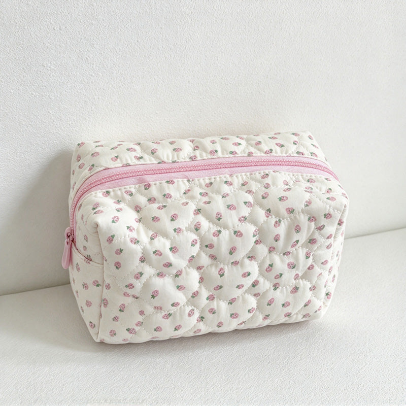 CouldNook Printed Box Makeup Pouch - Fruit Motifs And Folded Corners