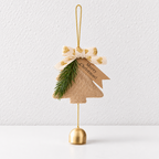 CouldNook Christmas Tree Bell Hanging - Ribbon Bow And Suspended Bell Detail