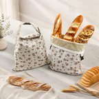 CouldNook Linen Beeswax Bread Bag - Buckle Closure and Floral Print