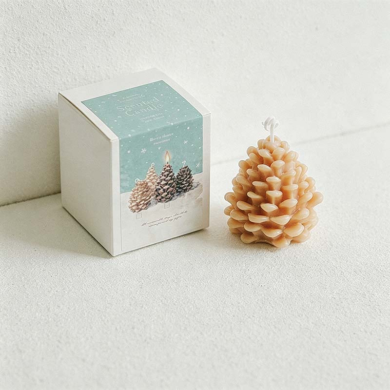 CouldNook Pinecone Scented Candle - Overlapping Scales In Two Rounded Profiles