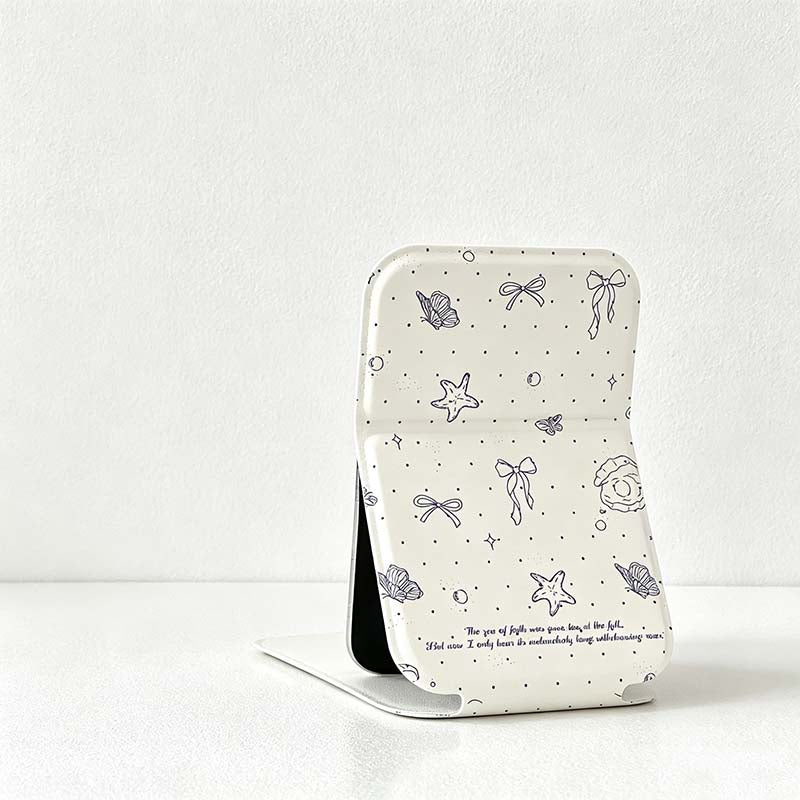 CouldNook Folding Compact Mirror - Printed Padded Stand Cover