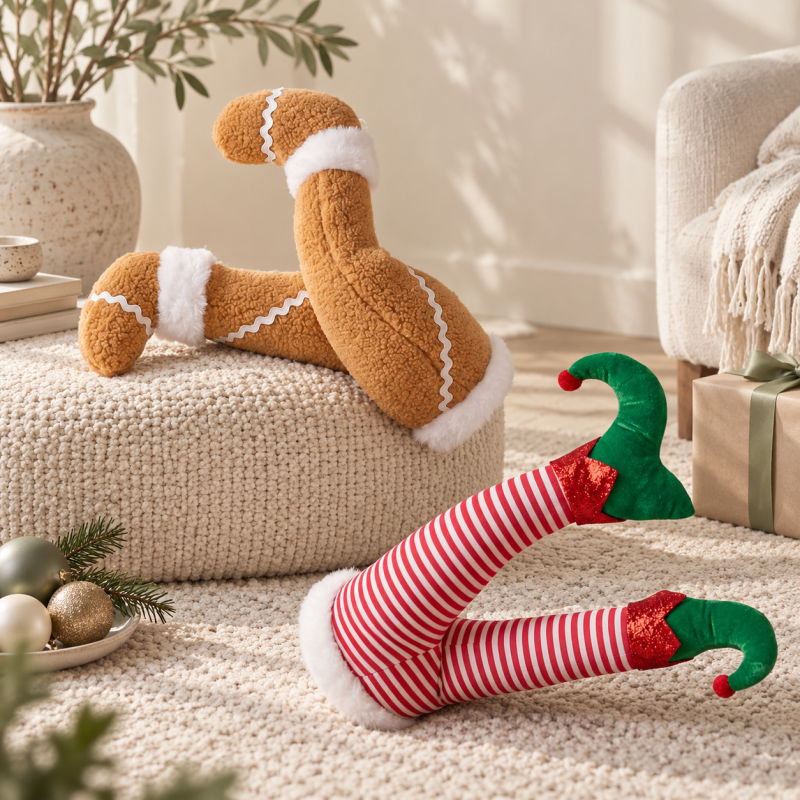 CouldNook Christmas Tree Leg Ornament - Playful Plush Design