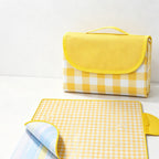 CouldNook Gingham Foldable Picnic Mat - Attached Carry Flap