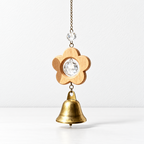 CouldNook Wooden Bell Hanging - Open Motif Frame And Faceted Center Drop