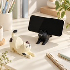CouldNook Stretching Cat Phone Stand - Raised Tail and Outstretched Front Paws