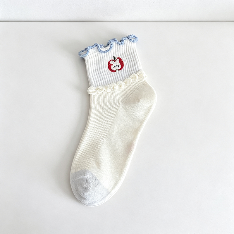 CouldNook Apple Cat Crew Socks - Character Drawer Accent