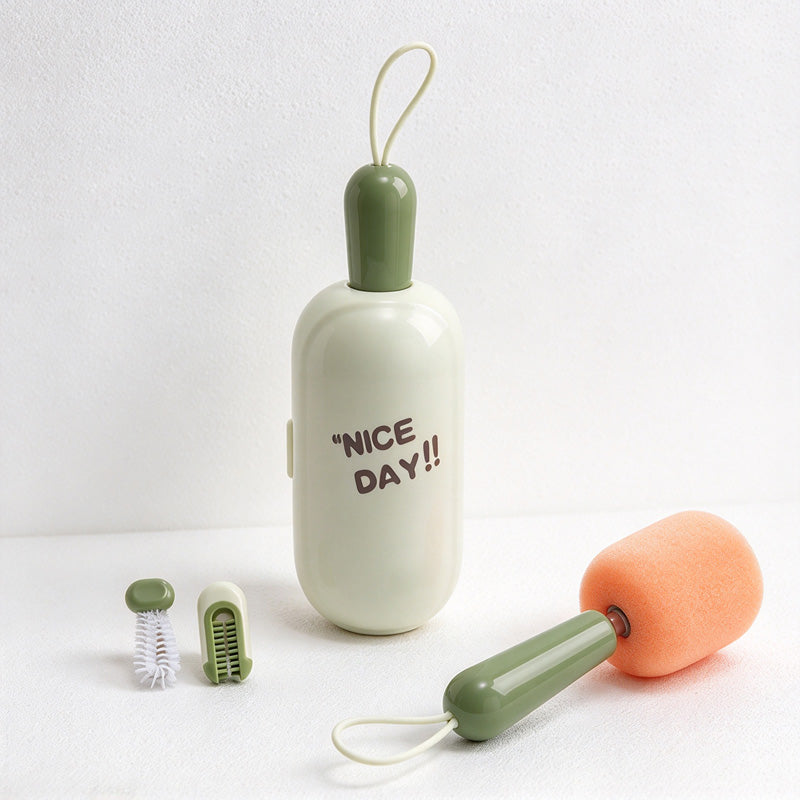 CouldNook Portable Cup Brush Set - Extendable Handle And Storage Case