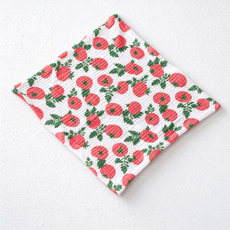 CouldNook Square Fabric Placemat - Crinkled Texture and Printed Floral Designs