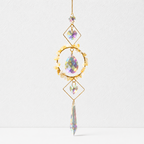 CouldNook Stone Ring Suncatcher Ornament - Geometric Crystal Drops