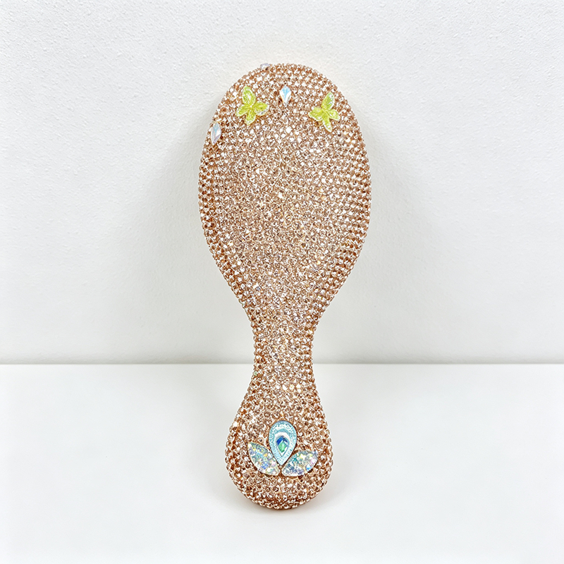 CouldNook Flower Stone Set Bamboo-Look Hair Brush - Handheld Grip Profile